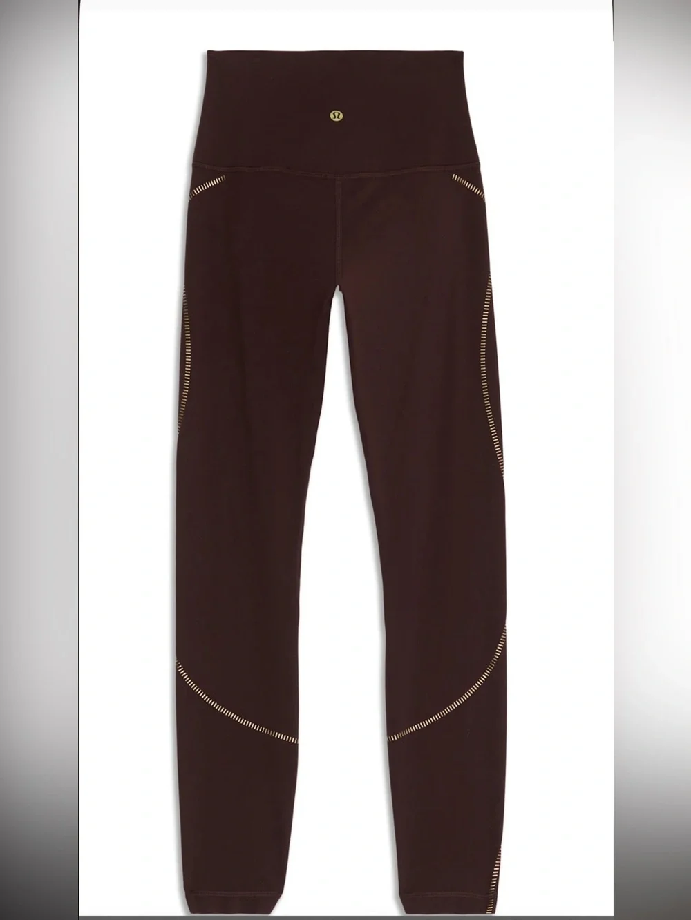 lululemon athletica French Press Align Gold Embossed Cropped Leggings NWOT